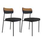 Conjunto Com 2 Cadeiras Mona Linho Grafite E Preto