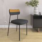 Conjunto Com 2 Cadeiras Mona Linho Grafite E Preto