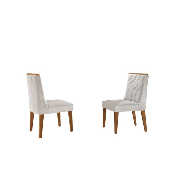Conjunto Com 2 Cadeiras Nancy Luxo Creme / Imbuia