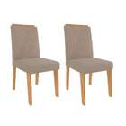 Conjunto Com 2 Cadeiras Nicole Linho Bege E Nature