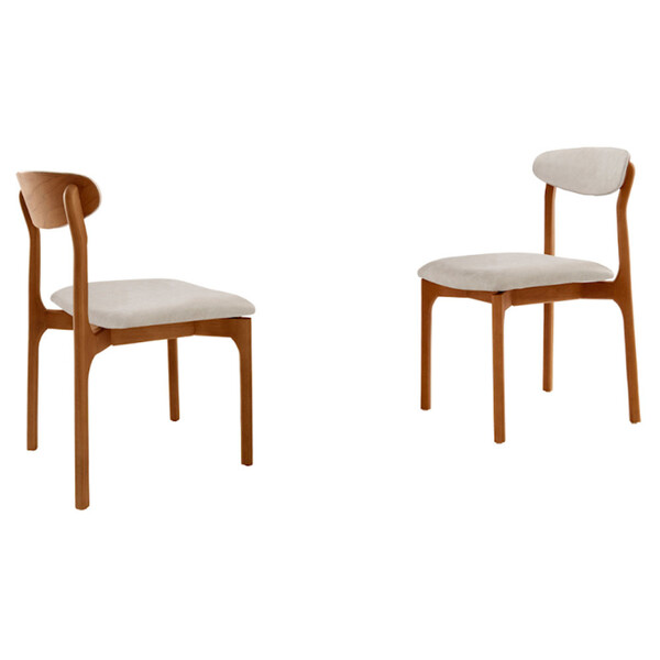 Conjunto Com 2 Cadeiras Noronha Em Madeira Maciça Para Sala D