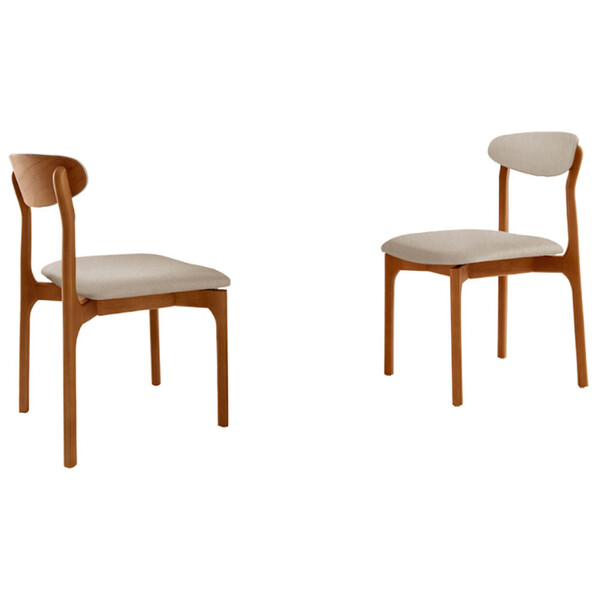 Conjunto Com 2 Cadeiras Noronha Em Madeira Maciça Para Sala D