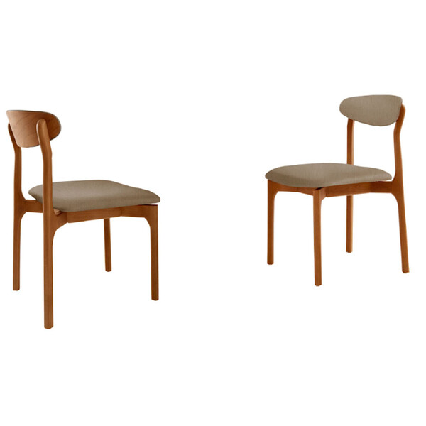 Conjunto Com 2 Cadeiras Noronha Em Madeira Maciça Para Sala D