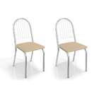 Conjunto Com 2 Cadeiras Noruega Marrom Claro