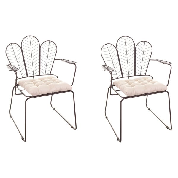 Conjunto Com 2 Cadeiras Para Sala De Estar Vegas Aço Corten/b