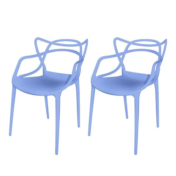 Conjunto Com 2 Cadeiras Para Sala De Jantar Allegra Azul Aço