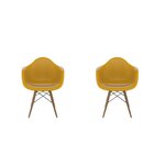 Conjunto Com 2 Cadeiras Para Sala De Jantar Arm Dsw  Amarelo