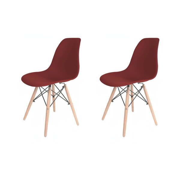 Conjunto Com 2 Cadeiras Para Sala De Jantar Eames Pp Dsw Verm