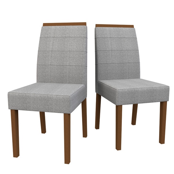 Conjunto Com 2 Cadeiras Para Sala De Jantar Isis Madeira Maci
