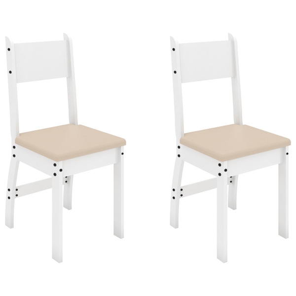 Conjunto Com 2 Cadeiras Para Sala De Jantar Milano Branco Sav