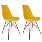 Conjunto Com 2 Cadeiras Saarinen Amarela - Base Tower Cobreâ