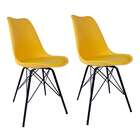 Conjunto Com 2 Cadeiras Saarinen Amarela - Base Tower Pretoâ