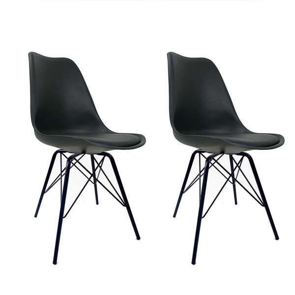 Conjunto Com 2 Cadeiras Saarinen Black Edition - Base Tower P