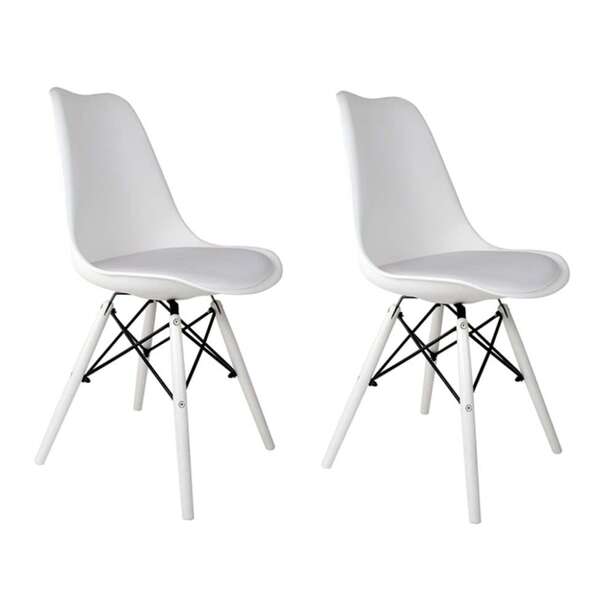 Conjunto Com 2 Cadeiras Saarinen White Edition - Base Branca