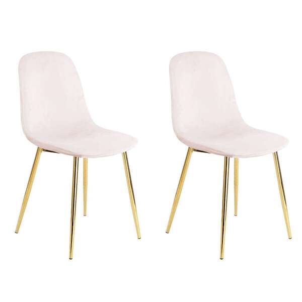 Conjunto Com 2 Cadeiras Sindy Rosa Pernas Cromadas