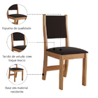 Conjunto Com 2 Cadeiras Sol 0,88m Mel / Marrom Veludo Viero