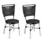 Conjunto Com 2 Cadeiras Top Cromado E Preto