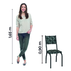 Conjunto Com 2 Cadeiras Tubular Diana Preto Fosco Assento Mos