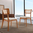 Conjunto Com 2 Cadeiras Viena Em Madeira Maciça Para Sala De