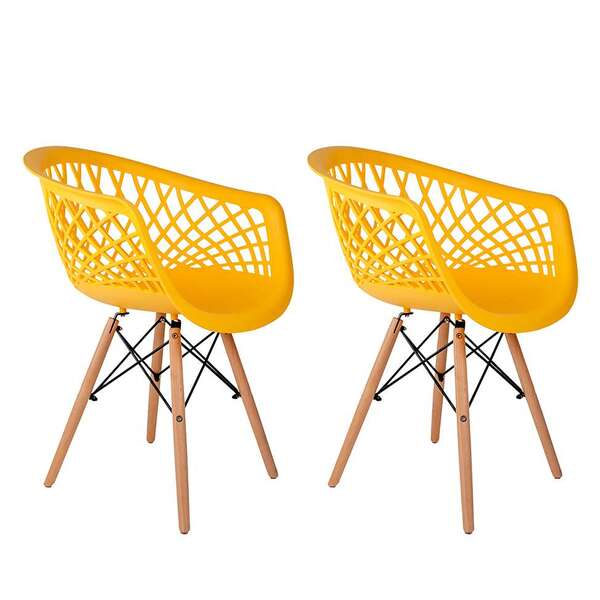 Conjunto Com 2 Cadeiras Web Amarelo