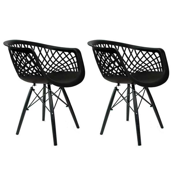 Conjunto Com 2 Cadeiras Web Black Edition - Base Preta