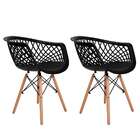 Conjunto Com 2 Cadeiras Web Preto E Madeira