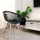 Conjunto Com 2 Cadeiras Web Preto E Madeira