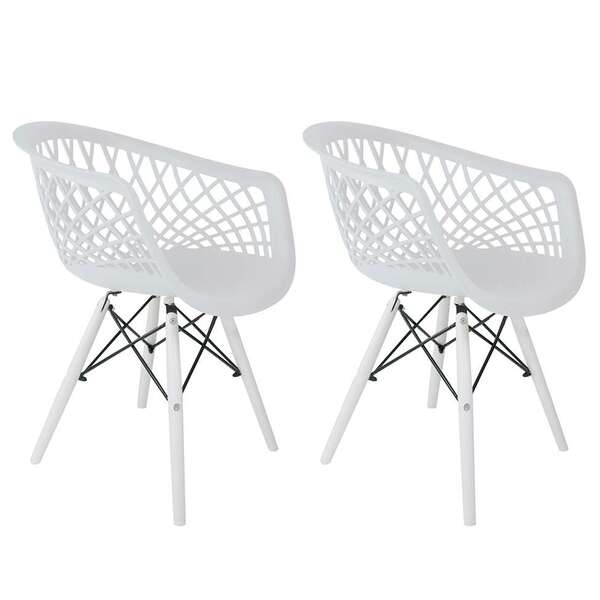 Conjunto Com 2 Cadeiras Web White Edition - Base Branca