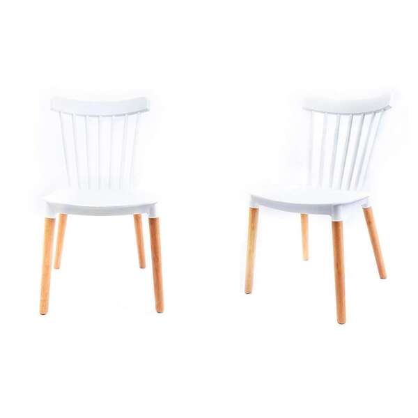 Conjunto Com 2 Cadeiras Windsor Branco