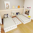 Conjunto Com 2 Camas Infantil Montessoriana Solteiro Cori Yes