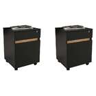 Conjunto Com 2 Gaveteiros Los Angeles 4 Gv Preto E Carvalho