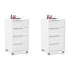 Conjunto Com 2 Gaveteiros Maia 8 Gv Branco