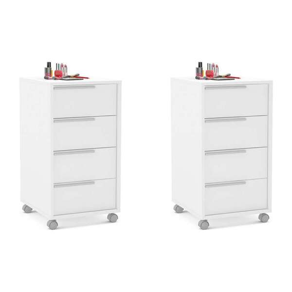 Conjunto Com 2 Gaveteiros Maia 8 Gv Branco