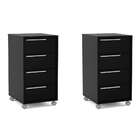 Conjunto Com 2 Gaveteiros Maia 8 Gv Preto