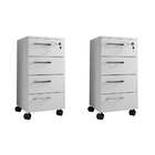 Conjunto Com 2 Gaveteiros Paris 8 Gv Branco