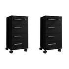 Conjunto Com 2 Gaveteiros Paris 8 Gv Preto