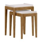 Conjunto Com 2 Mesas De Apoio Milão Finestra Off White/freijó