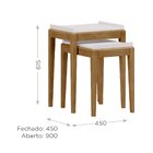 Conjunto Com 2 Mesas De Apoio Milão Finestra Off White/freijó