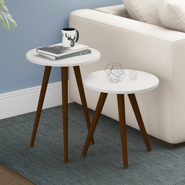 Conjunto Com 2 Mesas De Apoio Rt 3152  Branco