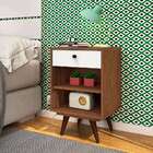 Conjunto Com 2 Mesas De Cabeceira Retrô Plus 2 Gv Rustik Carv