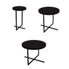 Conjunto Com 2 Mesas De Centro E 1 Mesa Lateral Volpi Preto