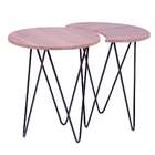 Conjunto Com 2 Mesas Laterais Aires Marrom E Preto