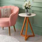 Conjunto Com 2 Mesas Laterais Classic Off White E Amêndoa