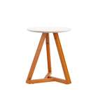 Conjunto Com 2 Mesas Laterais Classic Off White E Madeira