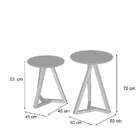 Conjunto Com 2 Mesas Laterais Classic Off White E Madeira