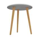 Conjunto Com 2 Mesas Laterais Copacabana Branco E Marrom 45 Cm