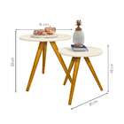 Conjunto Com 2 Mesas Laterais Redondas Off White E Marrom