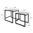 Conjunto Com 2 Mesas Laterais Wooden Branca E Preto