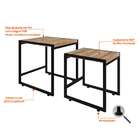 Conjunto Com 2 Mesas Laterais Wooden Carvalho E Preta