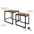 Conjunto Com 2 Mesas Laterais Wooden Mel E Preto